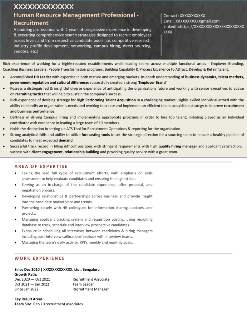 hr manager resume sample 