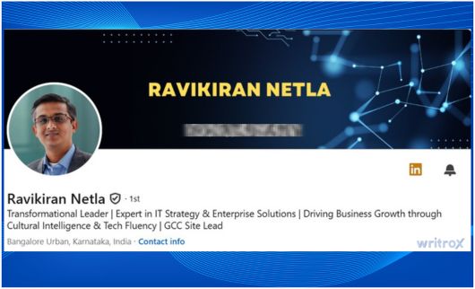 ravikiran netla linkedin profile optimized by writrox