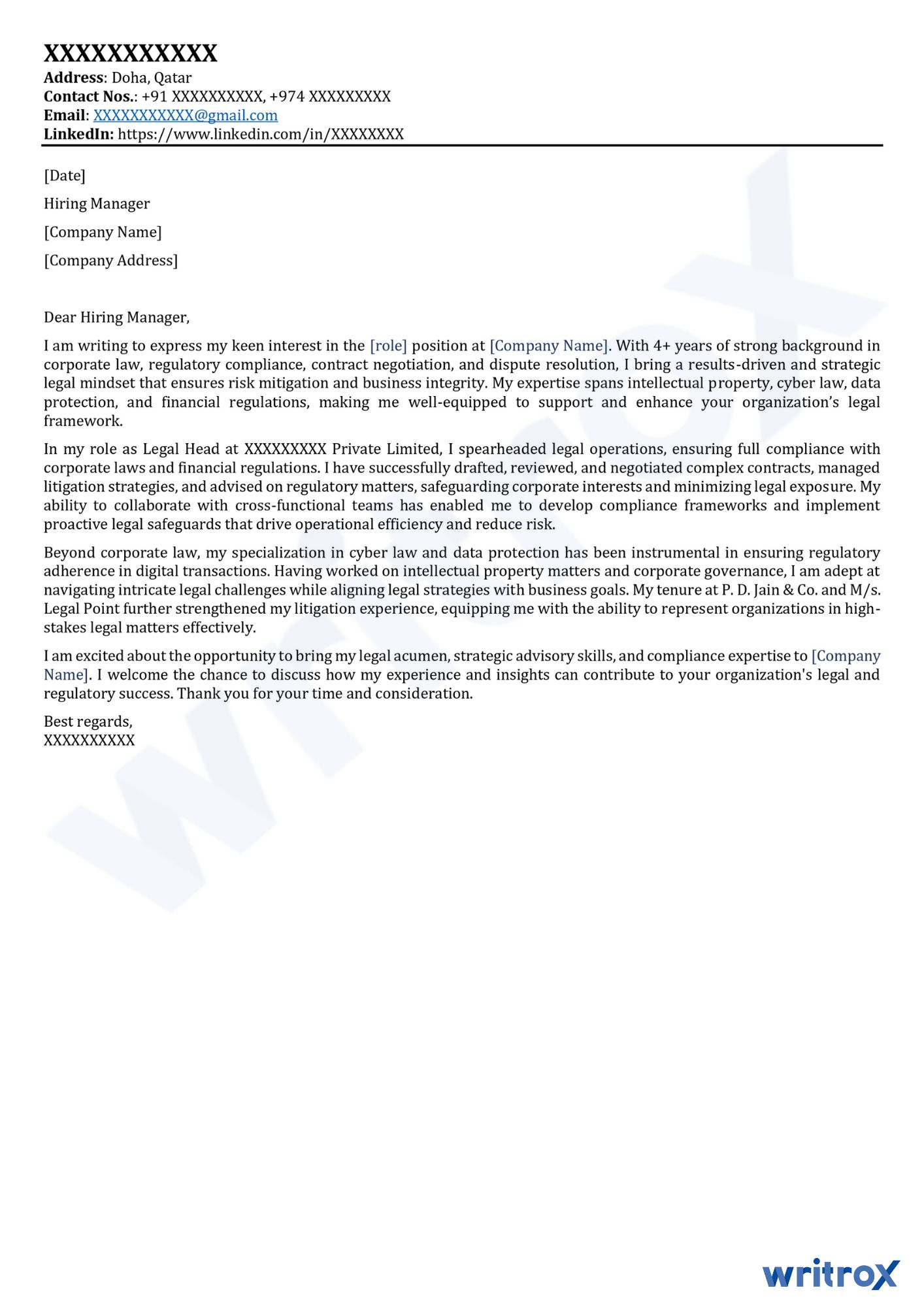 cover letter samples