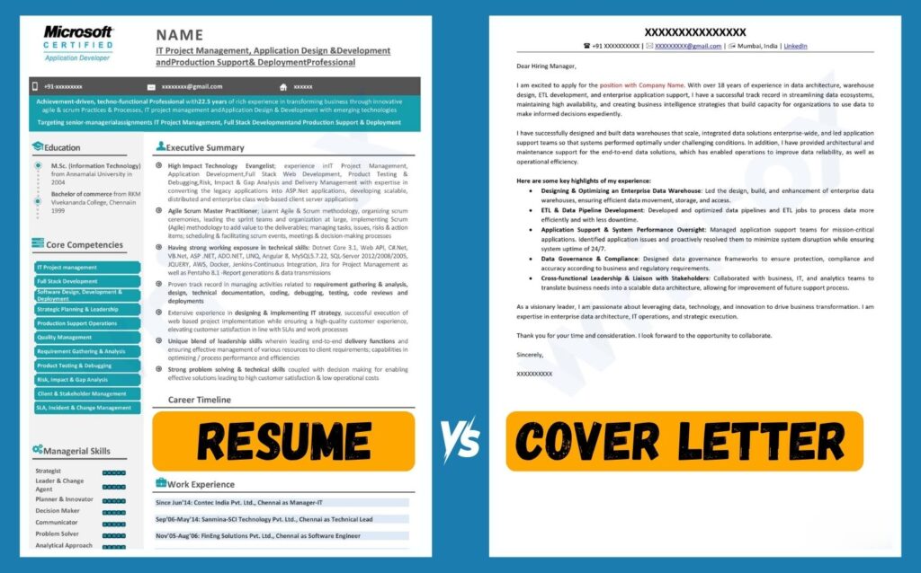 resume vs cover letter differences