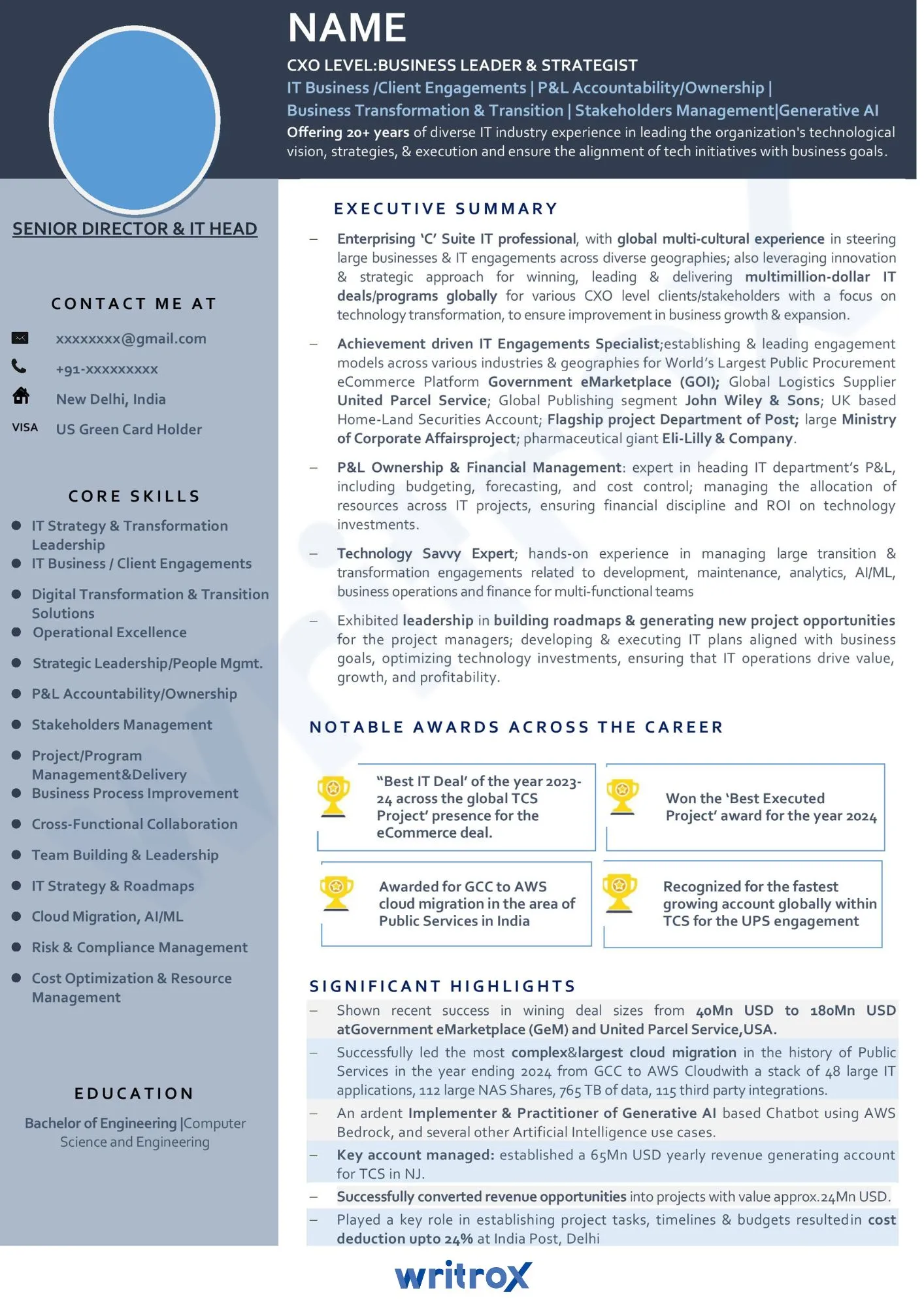 cxo-level-resume-samples