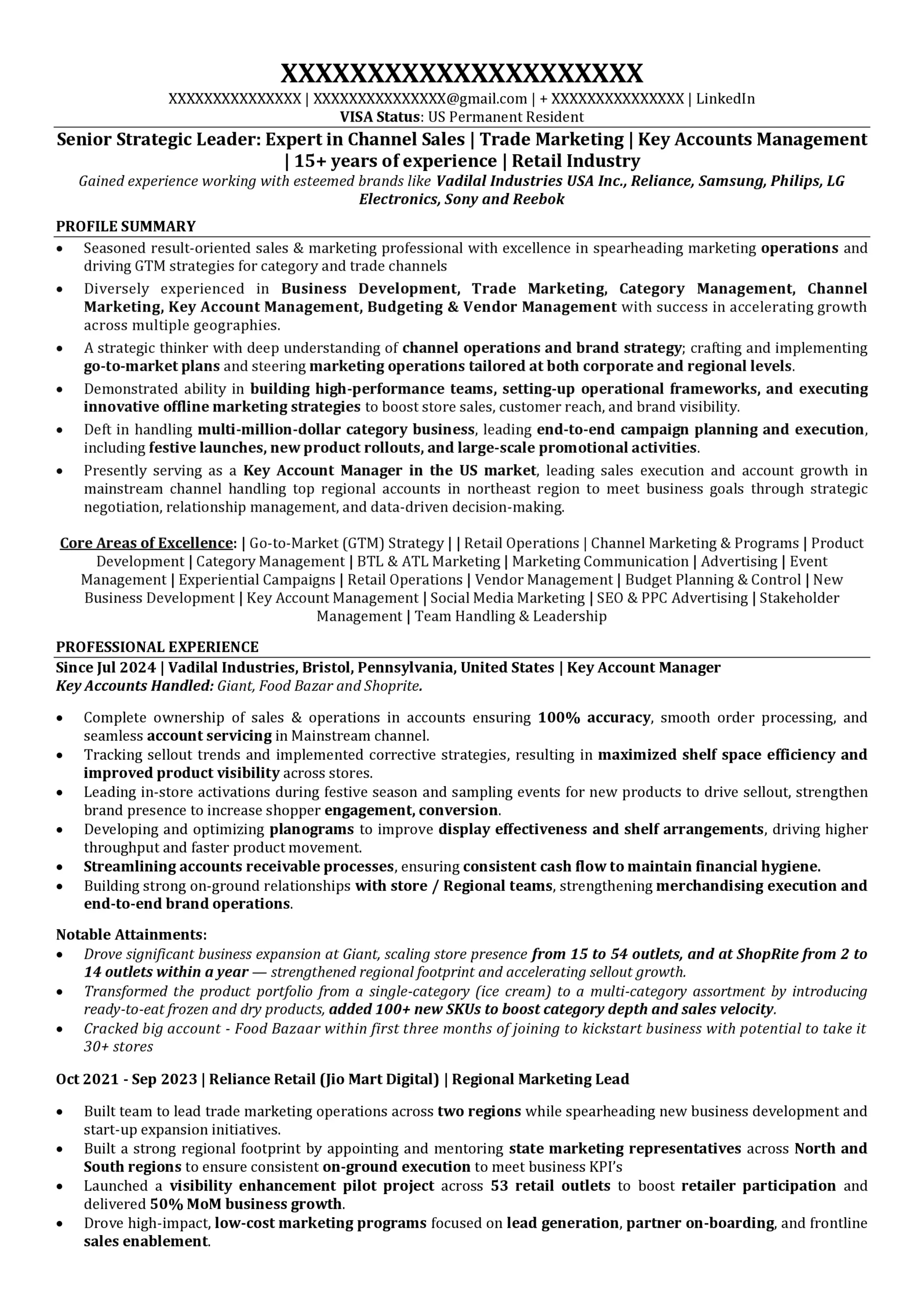 American resume example