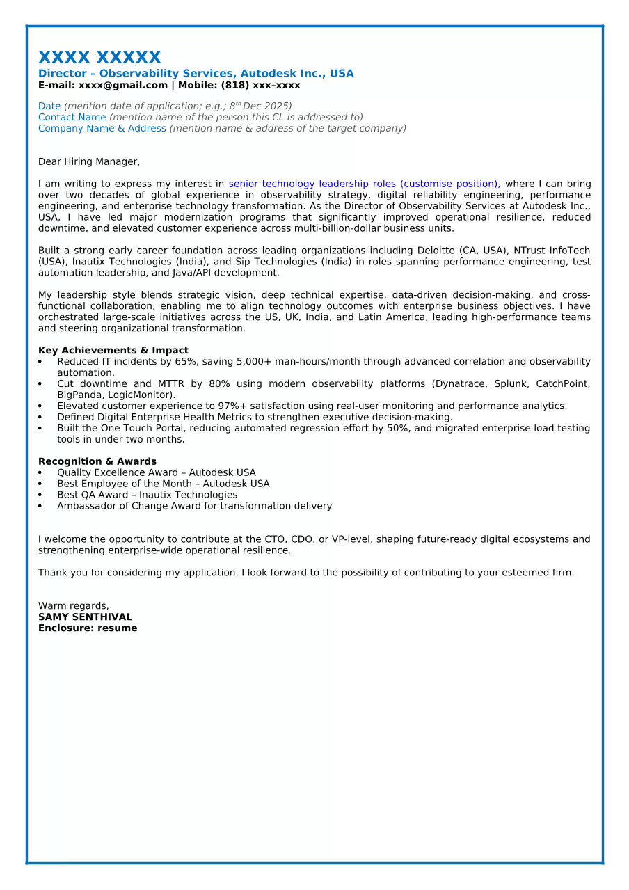 professional cover letter