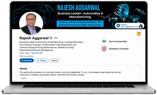 Rajesh Aggarwal Linkedin Profile Optimized by Writrox